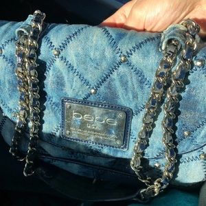 SELLING BLUE AND SILVER DENIM BEBE PURSE